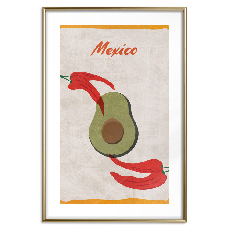 Wall Poster Mexican Delicacies - red pepper and avocado in a light composition 131951 additionalImage 16
