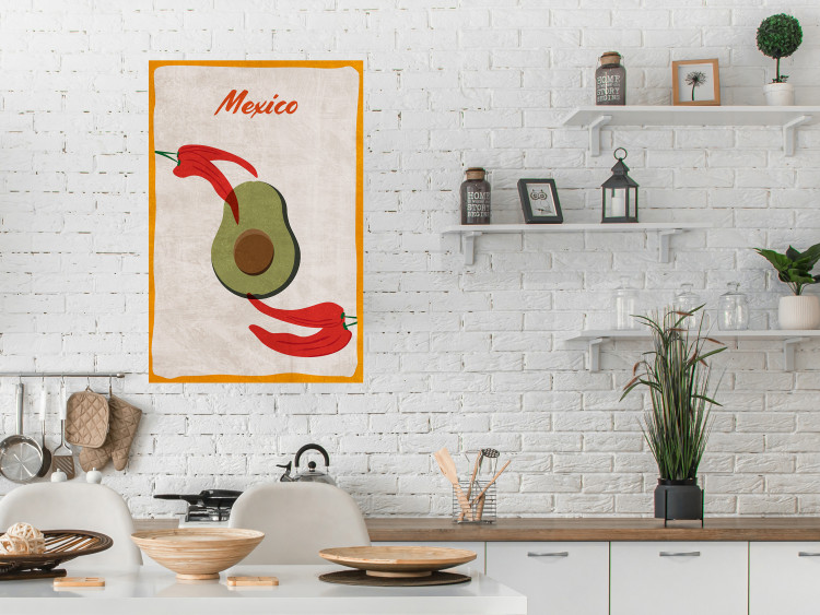 Wall Poster Mexican Delicacies - red pepper and avocado in a light composition 131951 additionalImage 14
