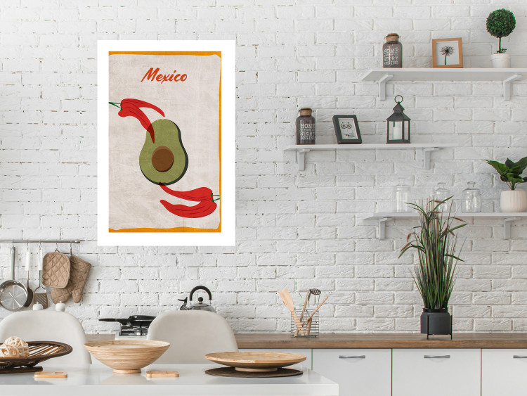 Wall Poster Mexican Delicacies - red pepper and avocado in a light composition 131951 additionalImage 11