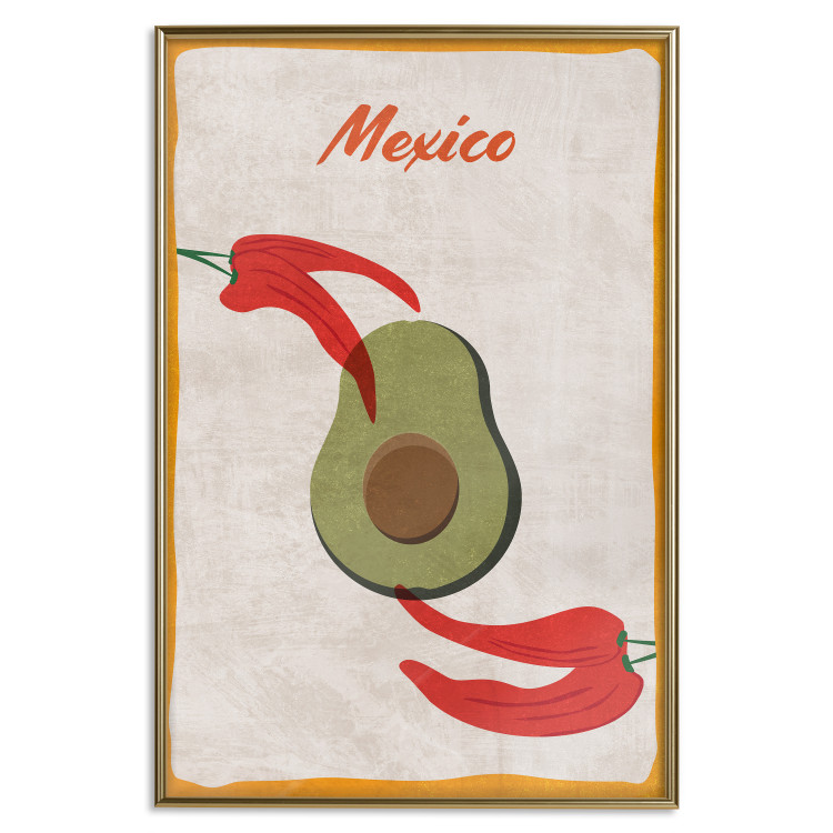 Wall Poster Mexican Delicacies - red pepper and avocado in a light composition 131951 additionalImage 17