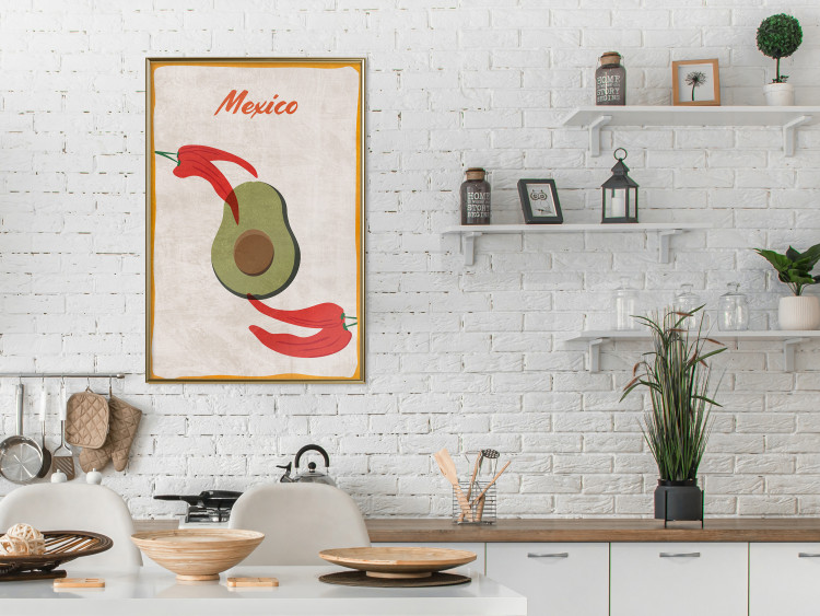 Wall Poster Mexican Delicacies - red pepper and avocado in a light composition 131951 additionalImage 9