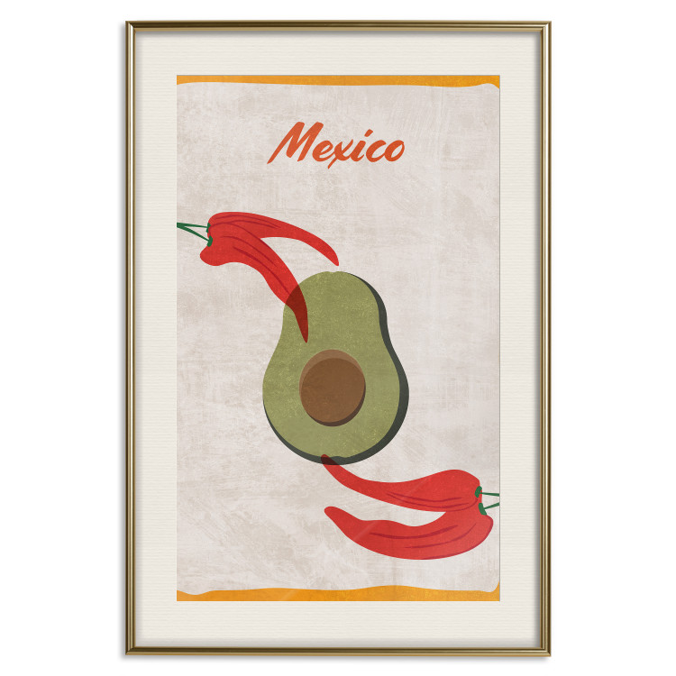 Wall Poster Mexican Delicacies - red pepper and avocado in a light composition 131951 additionalImage 20