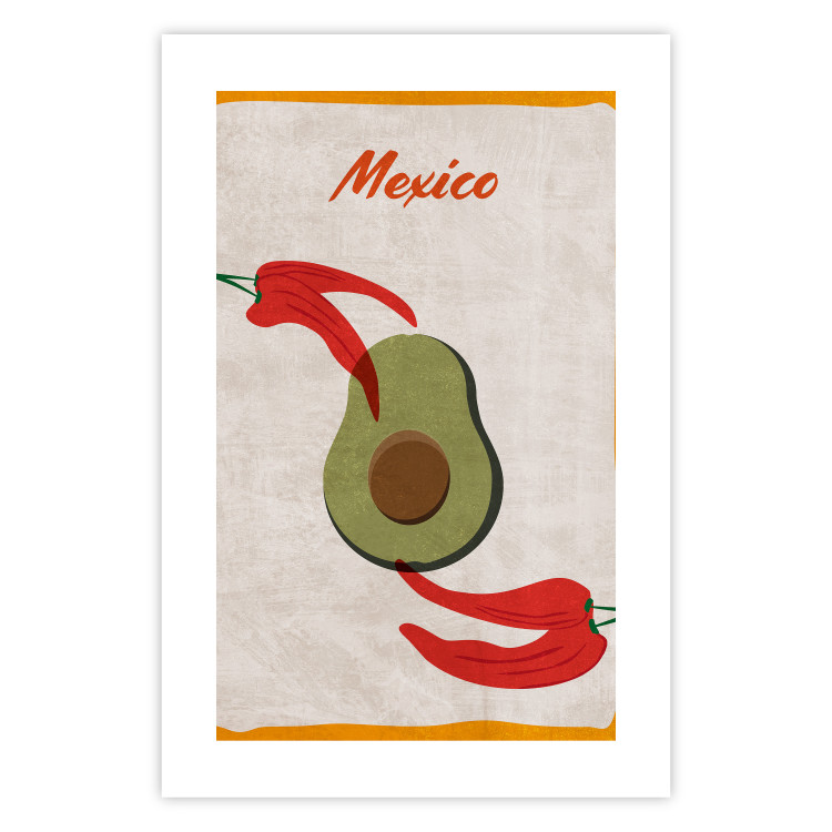 Wall Poster Mexican Delicacies - red pepper and avocado in a light composition 131951 additionalImage 25