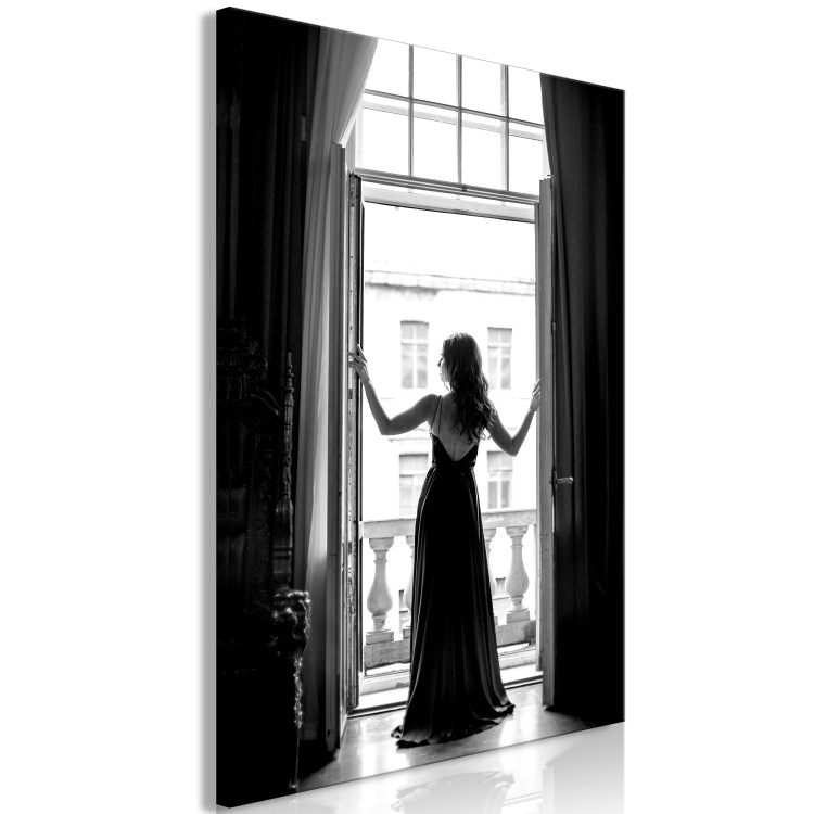 Canvas Woman in window - black and white photograph with woman silhouette 132251 additionalImage 2