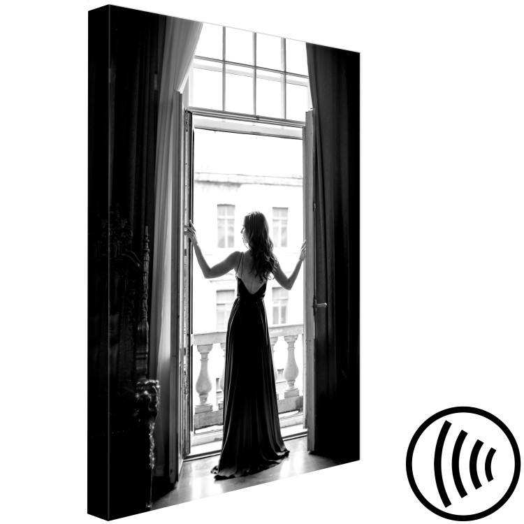 Canvas Woman in window - black and white photograph with woman silhouette 132251 additionalImage 6