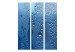 Room Divider Water drops on blue glass (3-piece) - blue composition 132651 additionalThumb 3