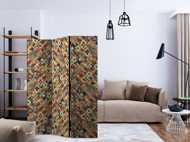 Room Divider Rainbow Mosaic (3-piece) - colorful composition in an ethnic pattern 132751 additionalImage 4