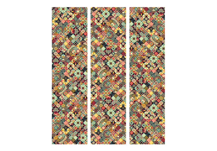 Room Divider Rainbow Mosaic (3-piece) - colorful composition in an ethnic pattern 132751 additionalImage 3