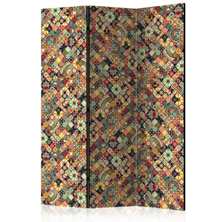 Room Divider Rainbow Mosaic (3-piece) - colorful composition in an ethnic pattern 132751
