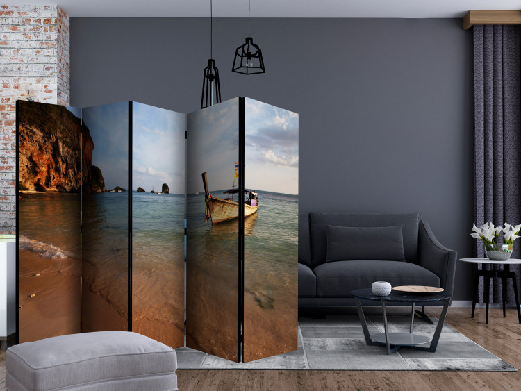 Room Divider Screen Andaman Sea II (5-piece) - landscape of boats and cliffs against the sea 132951 additionalImage 4