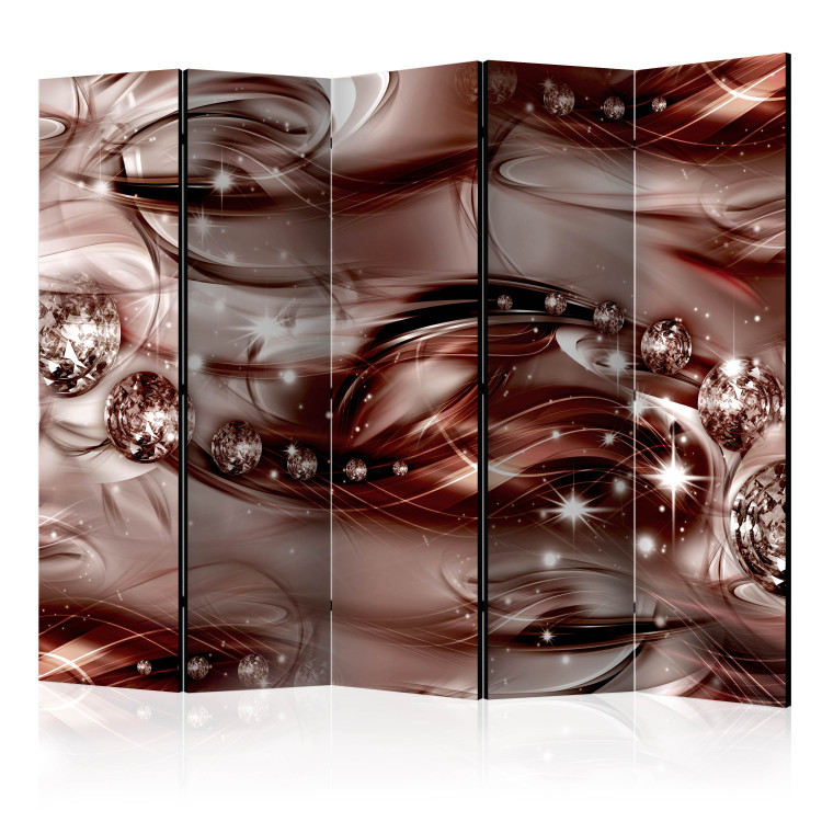 Room Separator Scarlet Shoal II (5-piece) - luxurious abstraction with pearls 133051
