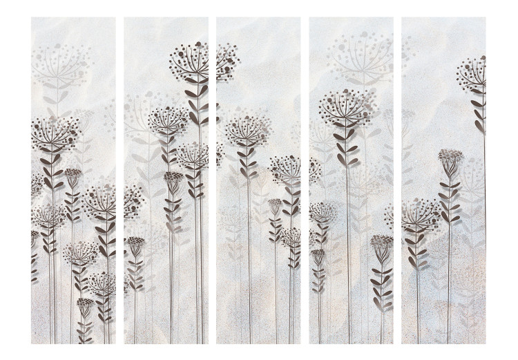 Room Divider Screen Winter Garden (5-piece) - delicate plants in warm tones 133151 additionalImage 3