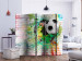 Room Divider Screen Colorful Sport II (5-piece) - sports composition against a brick background 133351 additionalThumb 2