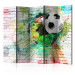 Room Divider Screen Colorful Sport II (5-piece) - sports composition against a brick background 133351