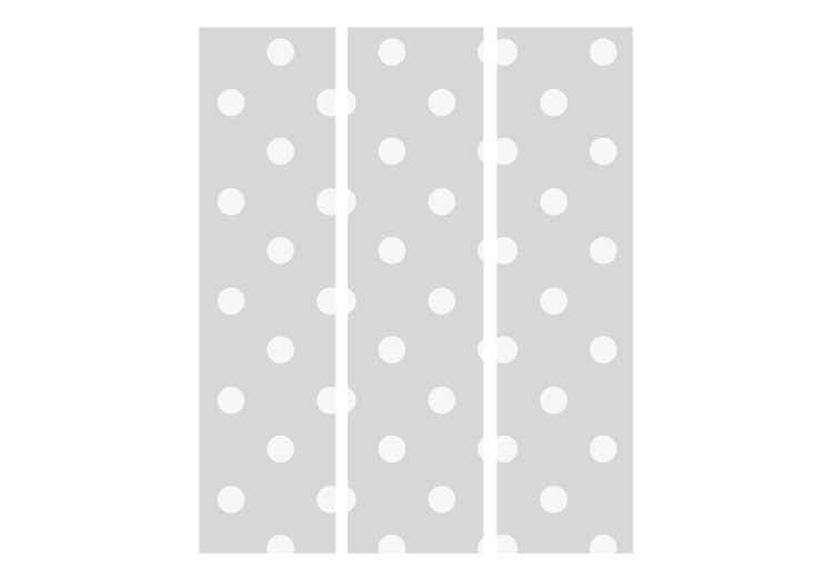 Folding Screen Joyful Polka Dots (3-piece) - simple gray composition in dots 133451 additionalImage 3