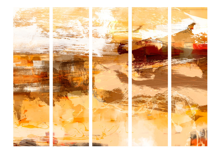 Room Separator Desert Storm II - artistic abstraction in orange color 133751 additionalImage 3