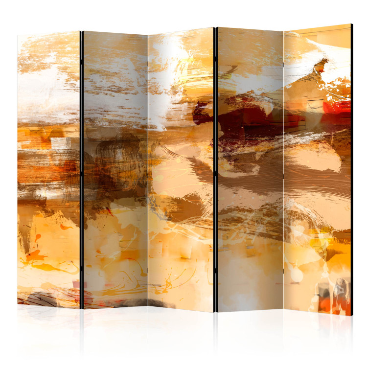 Room Separator Desert Storm II - artistic abstraction in orange color 133751