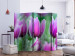 Room Divider Screen Purple Spring Tulips II - colorful flowers on a green meadow 133951 additionalThumb 2