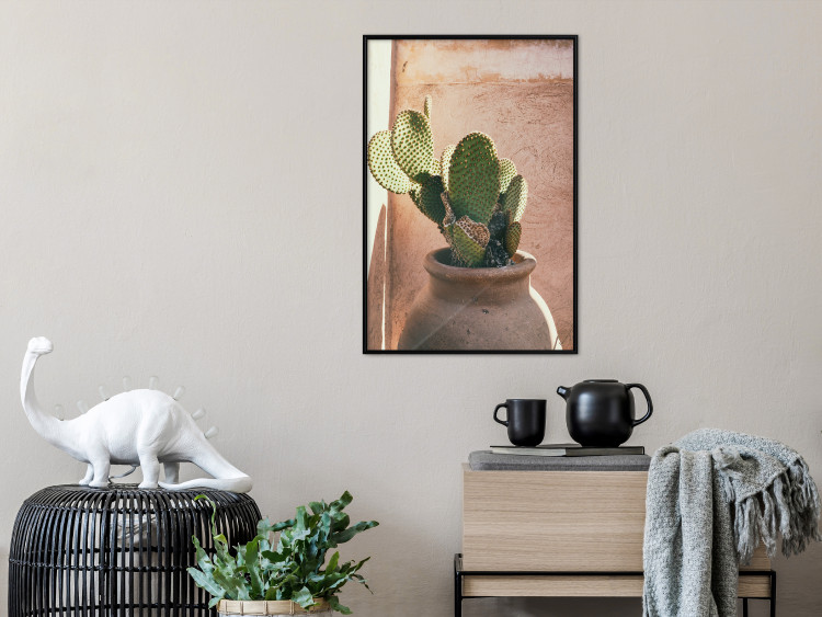 Poster Cactus in a Pot - succulent in a pot against the bright sunlight 134751 additionalImage 4