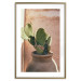 Poster Cactus in a Pot - succulent in a pot against the bright sunlight 134751 additionalThumb 16