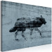 Canvas Print Figure Wolf - Creeping animal on a gray-blue background 134851 additionalThumb 2