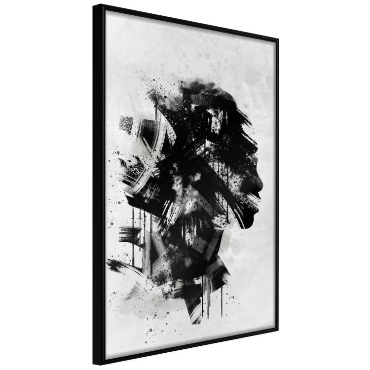 Wall Poster Classic Profile - black and abstract portrait of a face on a white background 135251 additionalImage 3