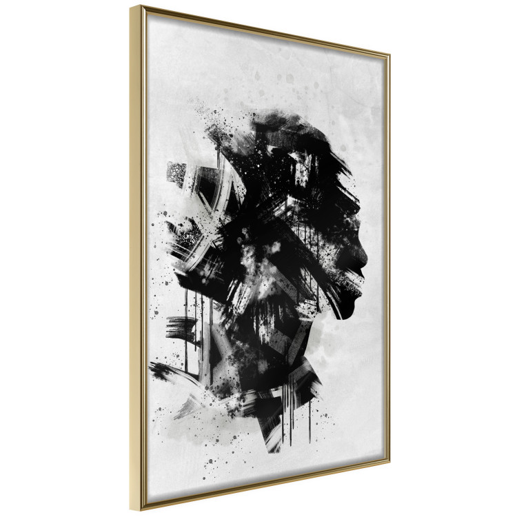 Wall Poster Classic Profile - black and abstract portrait of a face on a white background 135251 additionalImage 8