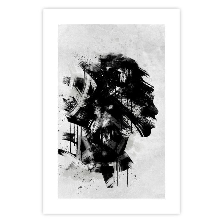 Wall Poster Classic Profile - black and abstract portrait of a face on a white background 135251 additionalImage 18
