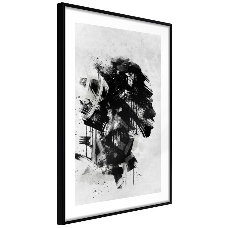 Wall Poster Classic Profile - black and abstract portrait of a face on a white background 135251 additionalImage 4