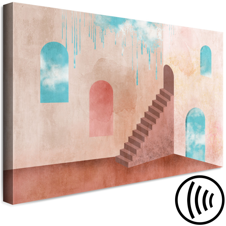 Canvas Art Print Sky in the windows - Abstract image of a building on a sky background 135351 additionalImage 6