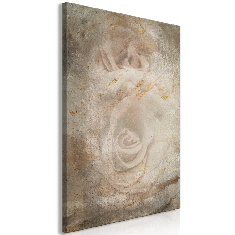 Canvas Print Frozen Rose - Retro composition with flowers on a beige background 135551 additionalImage 2