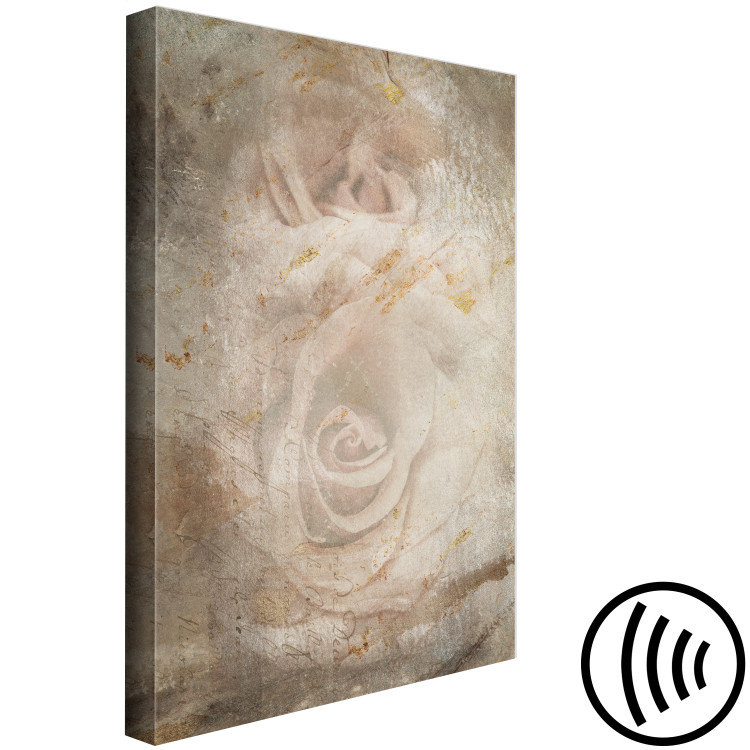 Canvas Print Frozen Rose - Retro composition with flowers on a beige background 135551 additionalImage 6