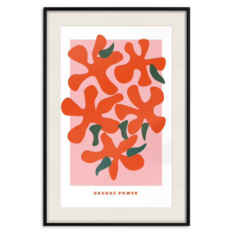 Poster Orange Bouquet - abstract colorful flowers and English texts 135651 additionalImage 13