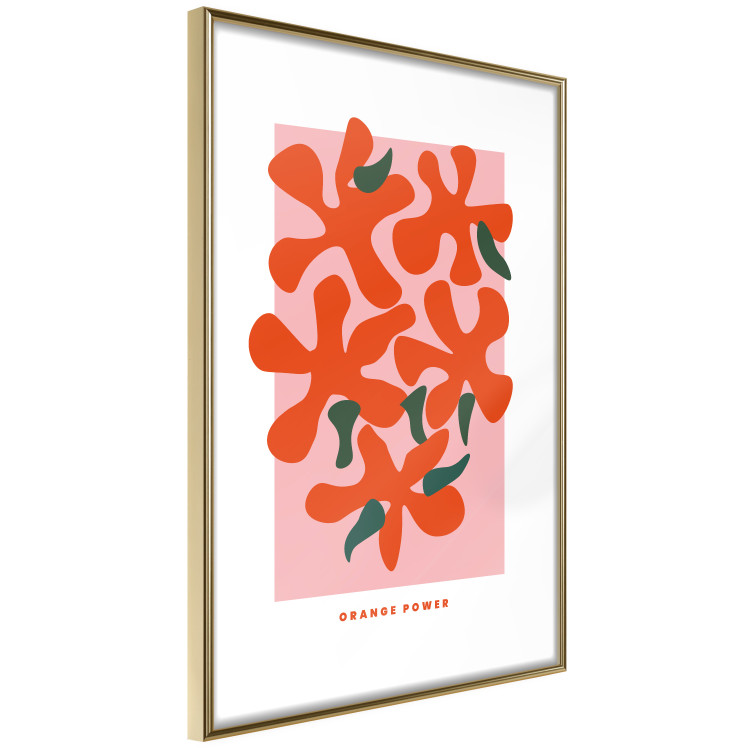 Poster Orange Bouquet - abstract colorful flowers and English texts 135651 additionalImage 15