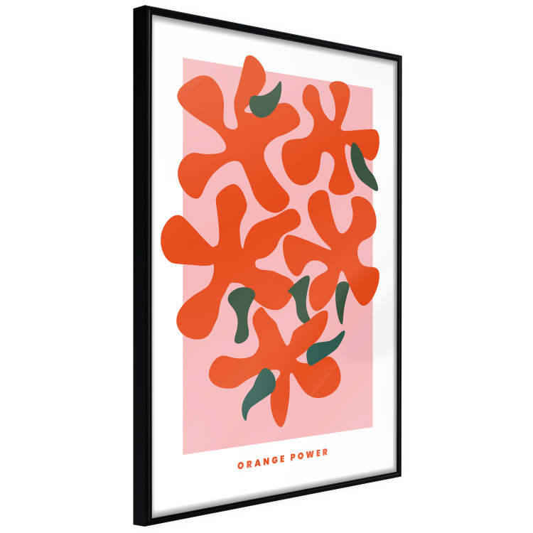 Poster Orange Bouquet - abstract colorful flowers and English texts 135651 additionalImage 9