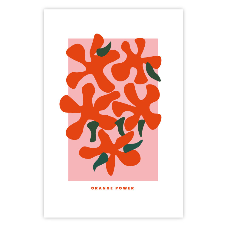 Poster Orange Bouquet - abstract colorful flowers and English texts 135651 additionalImage 2