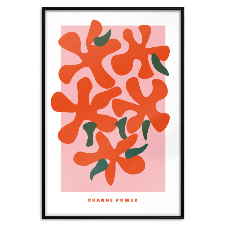 Poster Orange Bouquet - abstract colorful flowers and English texts 135651 additionalImage 4