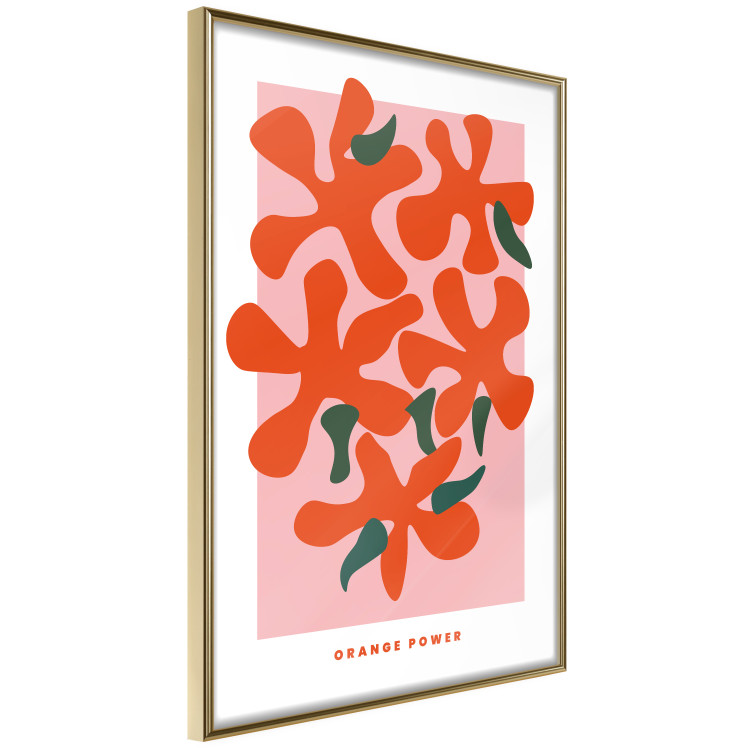 Poster Orange Bouquet - abstract colorful flowers and English texts 135651 additionalImage 12