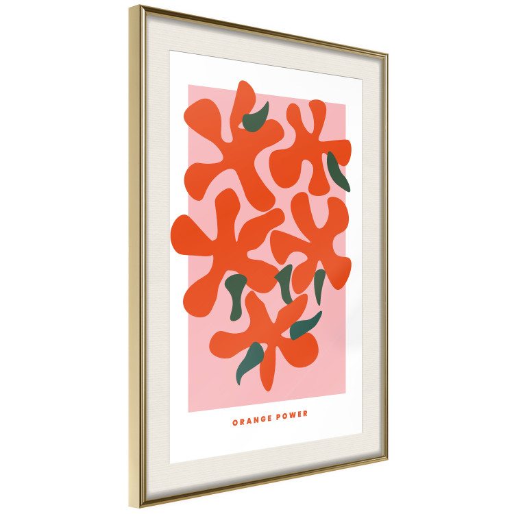 Poster Orange Bouquet - abstract colorful flowers and English texts 135651 additionalImage 24