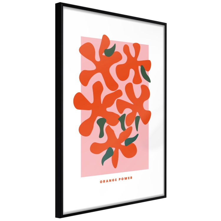 Poster Orange Bouquet - abstract colorful flowers and English texts 135651 additionalImage 16