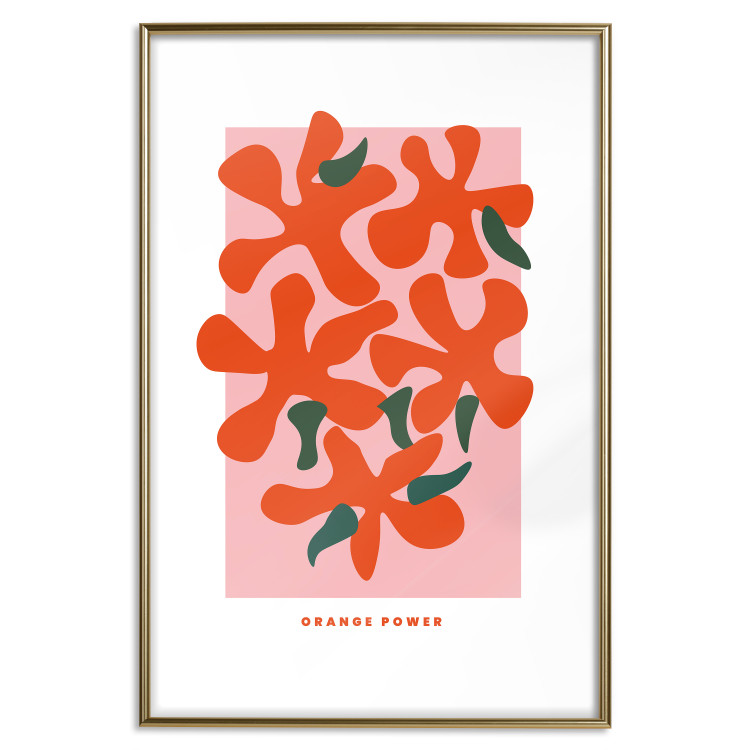Poster Orange Bouquet - abstract colorful flowers and English texts 135651 additionalImage 10