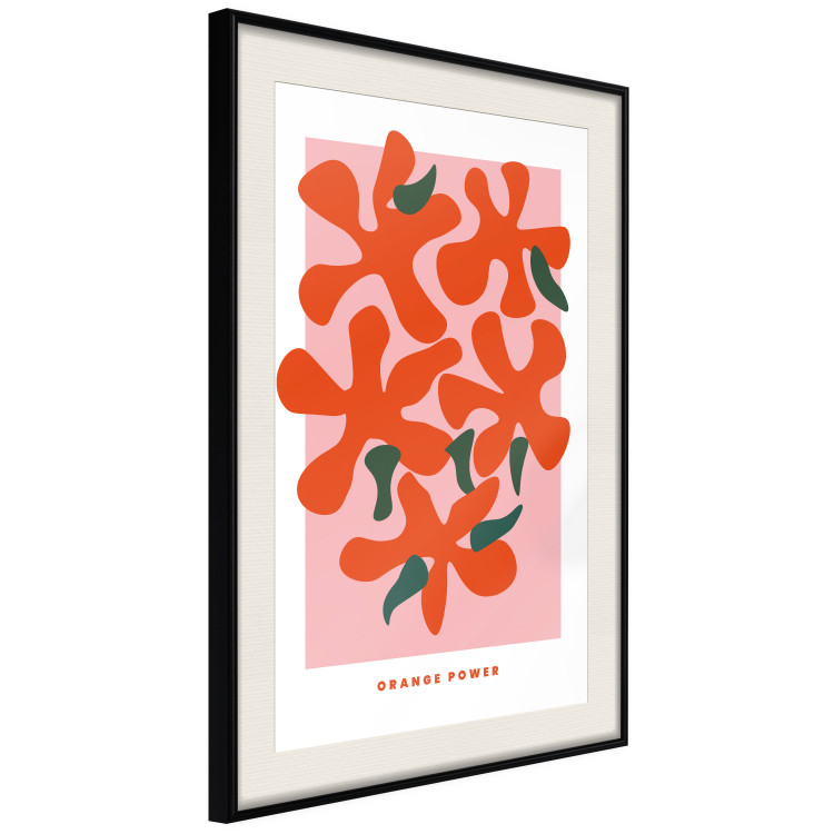 Poster Orange Bouquet - abstract colorful flowers and English texts 135651 additionalImage 25