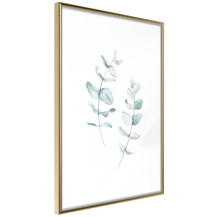 Poster Lightness - a minimalist composition with green leaves on a white background 136051 additionalImage 25