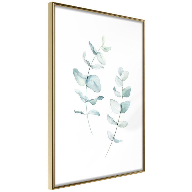 Poster Lightness - a minimalist composition with green leaves on a white background 136051 additionalImage 27