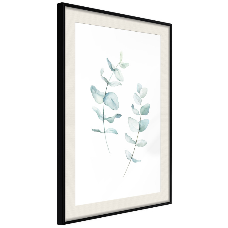 Poster Lightness - a minimalist composition with green leaves on a white background 136051 additionalImage 24