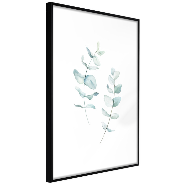 Poster Lightness - a minimalist composition with green leaves on a white background 136051 additionalImage 19