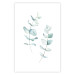 Poster Lightness - a minimalist composition with green leaves on a white background 136051