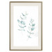 Poster Lightness - a minimalist composition with green leaves on a white background 136051 additionalThumb 8