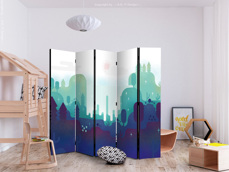 Room Separator Fairy Landscape II (5-piece) - Pattern in mountains and trees for children 136151 additionalImage 4