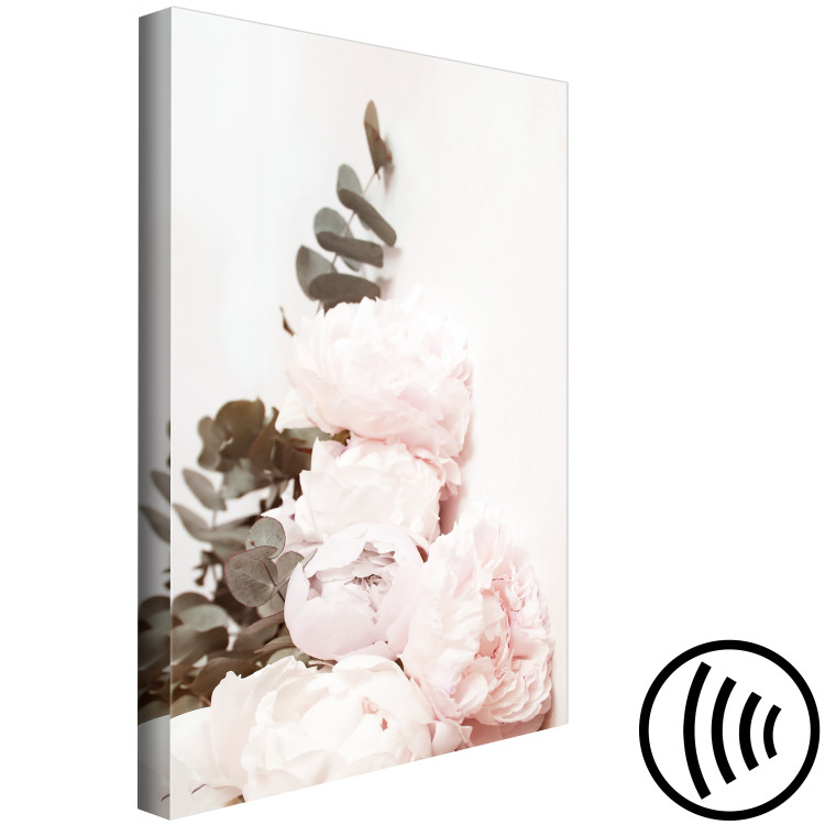 Canvas Art Print Vanilla Peonies (1-piece) Vertical - flowers in shabby chic motif 136451 additionalImage 6